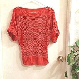 Stlyebook coral dolman sleeve, crocheted sweater